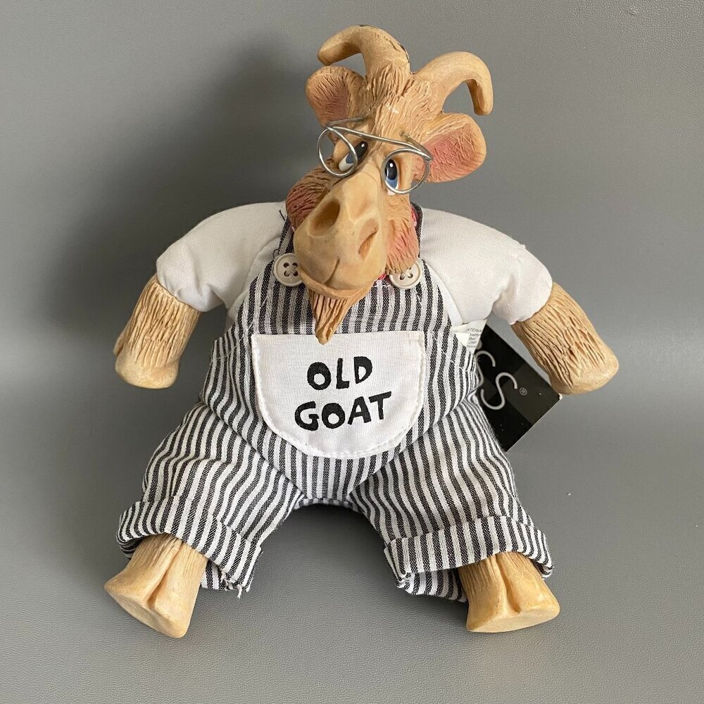 Russ Berrie Old Goat Overalls Collectible Shelf Sitter